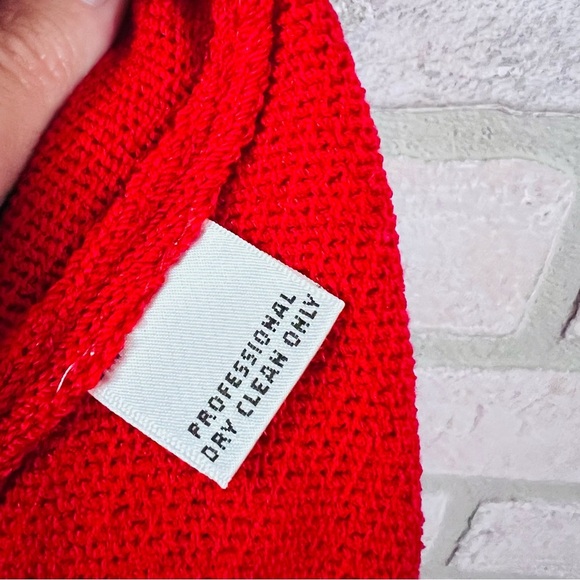 St. John Collection Santana Knit High Waist Straight Leg Pants in Red Size 2 - Picture 7 of 7